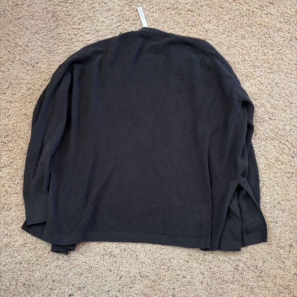 Lululemon Cardigan Sweater Womens Size 6 Dark Gray Ribbed Knit Cotton Open Front - Picture 3 of 8